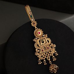 ATIBELLE Gold-Plated Stone Studded Juda Pin Head Jewellery-image-21