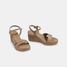LEMON & PEPPER Women PU Wedge Sandals with Buckles-21