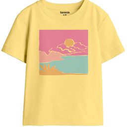 BonOrganik Girls Oversized Graphic Printed Round Neck Cotton T-Shirt-picture-31