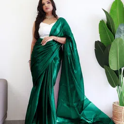 Anouk Solid Tissue Saree with Blouse Piece-49