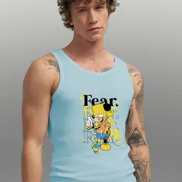 Uniplanet store Printed Scoop Neck Gym Vest UVM-3FEAR-CARTN-SKBL-S-image-34