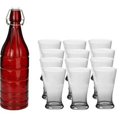 SOMIL Red Glass Airtight Can Bottle-image-47