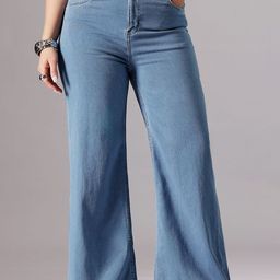 Miss Chase A+ Women Wide Leg High-Rise Stretchable Jeans-picture-31