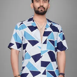 Metronaut Men Regular Fit Cuban Collar Abstract Printed Casual Shirt-image-37