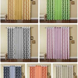 Dekor World Multicoloured Set of 3 Window Curtain image 3