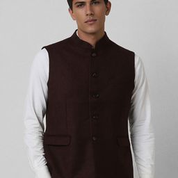 Van Heusen Men Textured Slim Fit Nehru Jacket-35