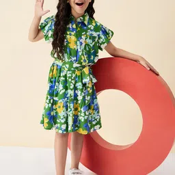 Stylo Bug Floral Print Fit & Flare Dress-image-54