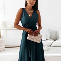 KPOP Women Tie-Ups Wrap Maxi Dress-image-77