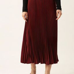 OTABU Accordion Pleated A-Line Midi Skirt-image-28