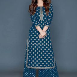 Jayalakshmi Silks Women Printed Regular Kurta with Palazzos-picture-51