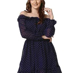 Moda Rapido Women Polka Dots Fit & Flare Dress-image-7