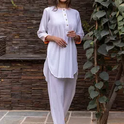 INAAYA JAIPUR Pure Cotton Tunic & Trouser Co-ord Set-image-0