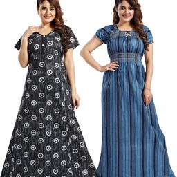 Inner Beats Pack Of 2 Cotton Blend Nightdress-picture-44