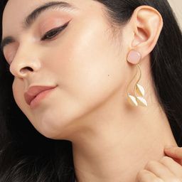 Anouk Gold-Plated Artificial Stones Studded Circular Shaped Drop Earrings-62