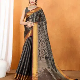 Mitera Woven Design Zari Silk Blend Saree-image-19