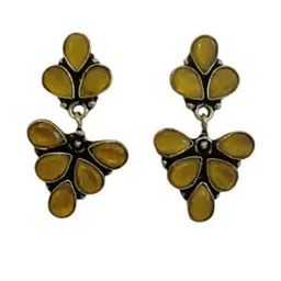 D Glamm Fashion-SPARKLING STYLE Stones Studded Drop Earrings-image-89