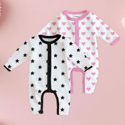 Kidbea Infants Pack Of 2 Printed Rompers-32
