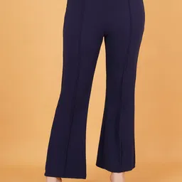 Mast & Harbour Women Comfort Mid Rise Bootcut Trousers-picture-3