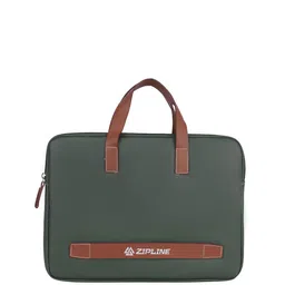 ZIPLINE Unisex Polo Grn Leather Laptop Bag-image-89
