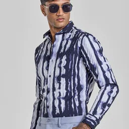 Snitch Men Smart Spread Collar Dyed Slim Fit Casual Shirt-image-48