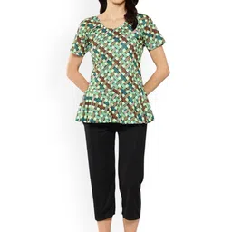 Aarika Check Printed Swim Suit With Cap-26