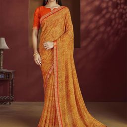 DIVASTRI Paisley Print Poly Chiffon Saree-picture-33