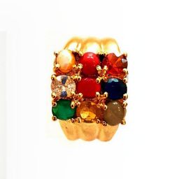 GenZcomplex Gold-Plated Brass Crystals Finger Ring-image-64
