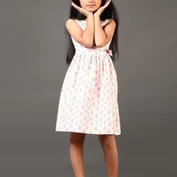 V-Mart Girls Cotton Floral Printed Fit & Flare Dress-picture-39