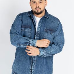 UNSIZED Men Plus Size Comfort Oversized Fit Spread Collar Solid Cotton Casual Shirt-image-12