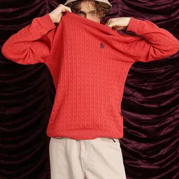 RARE RABBIT Men Cable Knit Pullover-image-27