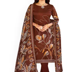 DRAVINAM Trends Floral Printed Beads And Stones Pashmina Unstitched Dress Material-image-36