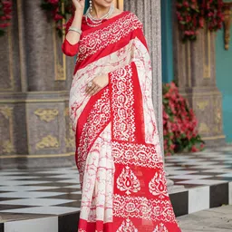 Saree mall Tie and Dye Block Printed Sarees-31