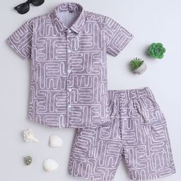 BAESD Boys Printed Short Sleeves Shirt With Shorts-image-99