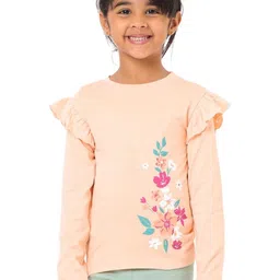 Nuego Girls Floral Printed Bio Finish T-shirt-image-67