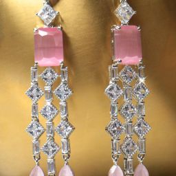Manuvi Jewels Pink Alloy Earrings-38