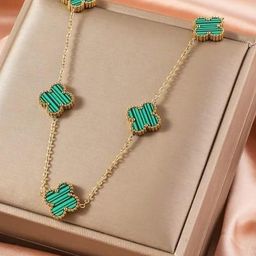 Estailo fashion Gold-Plated 5 Clover Minimal Necklace-image-50