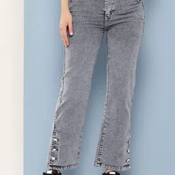 Muhuratam Girls Casual Grey Colour Solid Denim Jeans-picture-34