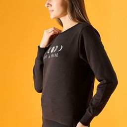 98 Degree North Women Typography Embroidered Round Neck Fleece Pullover Sweatshirt-image-101