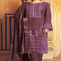 DRAVINAM Trends Floral Embroidered Unstitched Dress Material-image-39