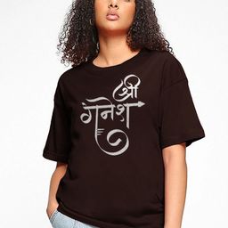 TOGS & TERRE Women Typography Printed Round Neck Cotton Oversized T-shirt-picture-5