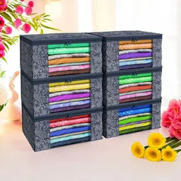 Kuber Industries Navy Blue Set of 6 Regular Drawer Organiser Organisers-16