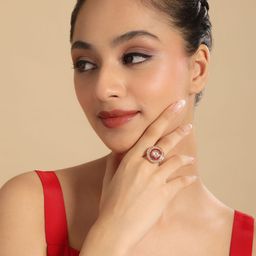 Yinara Gold-Plated American Diamond-Studded Adjustable Finger Ring-image-43