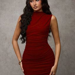 KATECLO Bodycon Round Neck Sleeveless Mini Dress-image-82