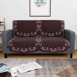 Aura Brown 4 Pieces Velvet Sofa Covers-image-43