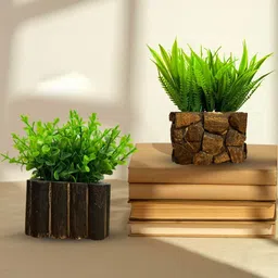Asharya Green 2 Pieces Artificial Plant With Pot-21