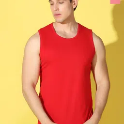 WOOSTRO 2-Pcs Odour-Free Combed Cotton Innerwear Vests VWS26(PLAIN RED)(RUN PEACH)-image-95