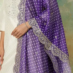 Melange by Lifestyle Printed Sequinned Bandhani Dupatta image 2