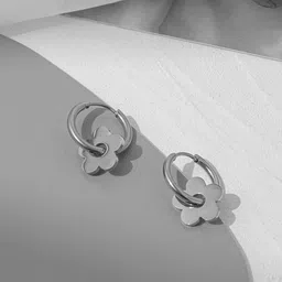 MYKI Silver-Plated Circular Hoop Earrings-1