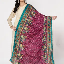 AKSHADEEP Ethnic Motifs Printed Foil Print Dupatta-picture-11