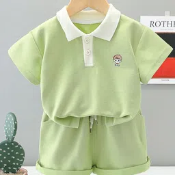 POP STREET KIDS Boys Polo Collar T-shirt With Shorts-image-76